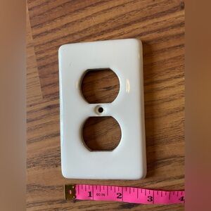 White Ceramic Electrical Outlet Cover Plate